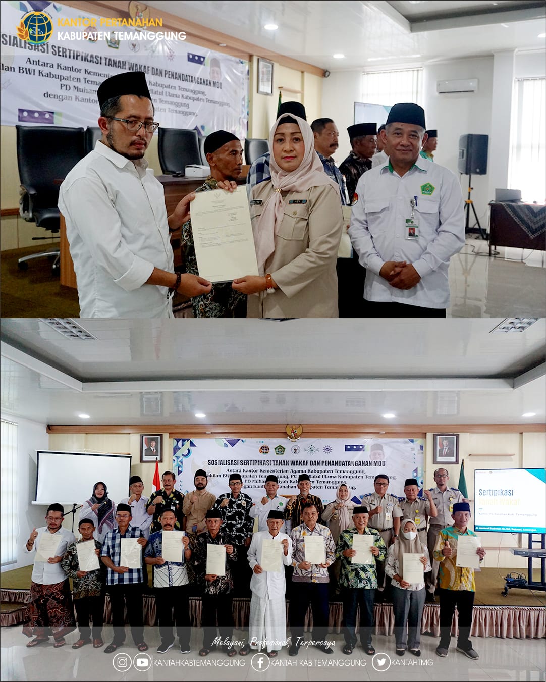 Sosialisasi dan Penandatanganan MoU Sertipikasi Tanah Wakaf di Kabupaten Temanggung