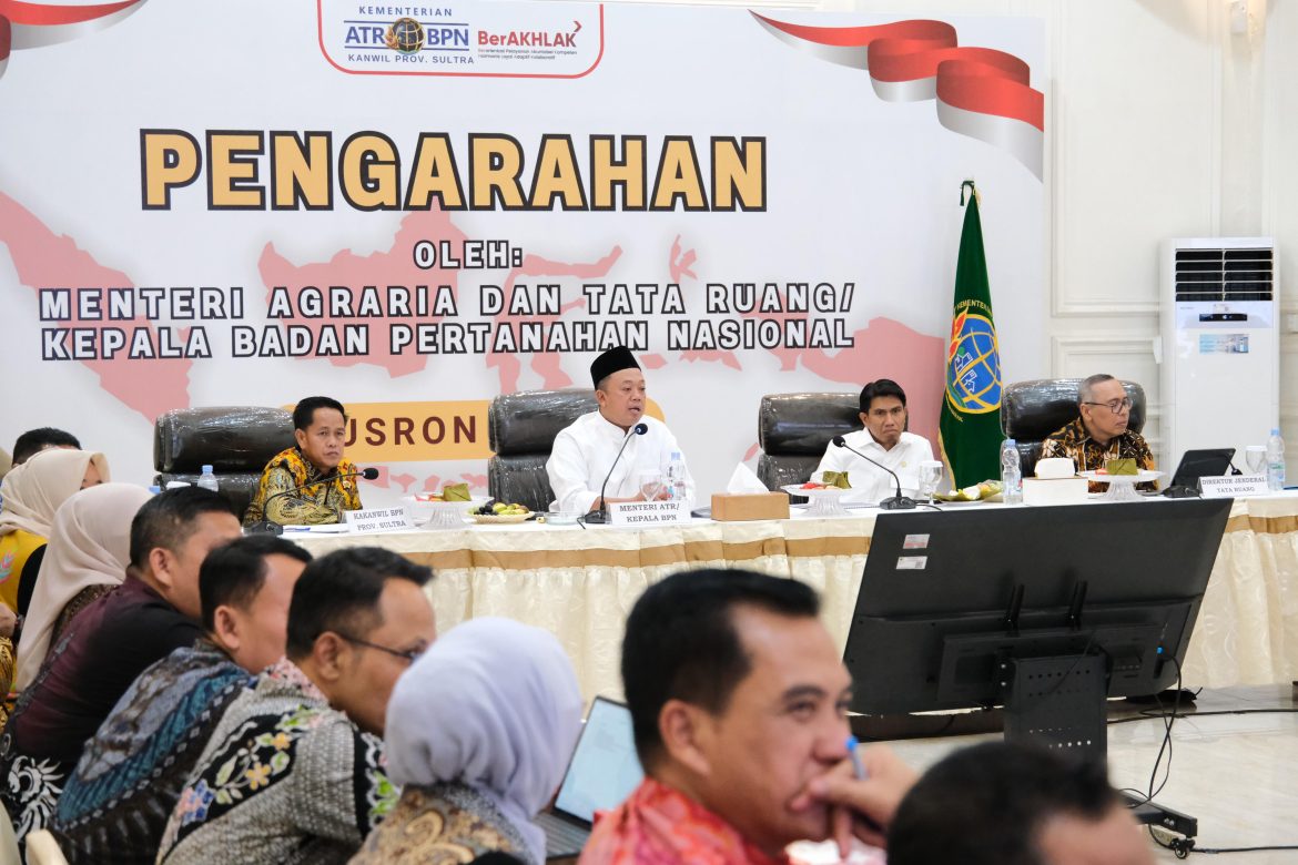 Menteri Nusron Minta Jajaran Kanwil BPN Provinsi Sulawesi Tenggara Percepat Validasi Data Pertanahan dan Tingkatkan Kualitas Layanan