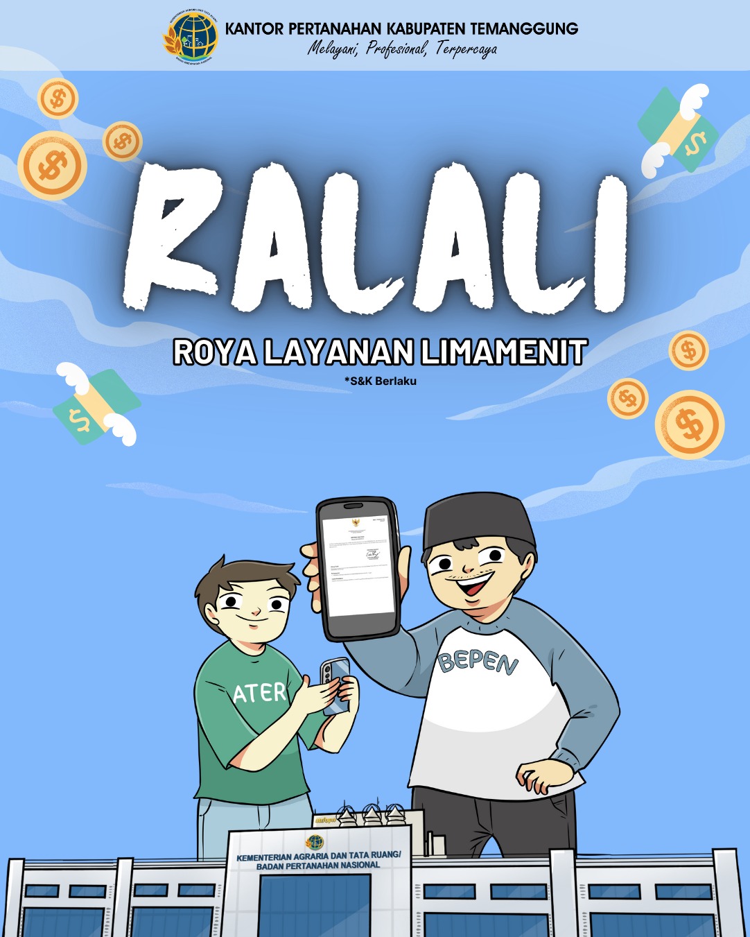 Inovasi Pelayanan Roya Lima Menit (RALALI) Kini Hadir di Kantor Pertanahan Kabupaten Temanggung