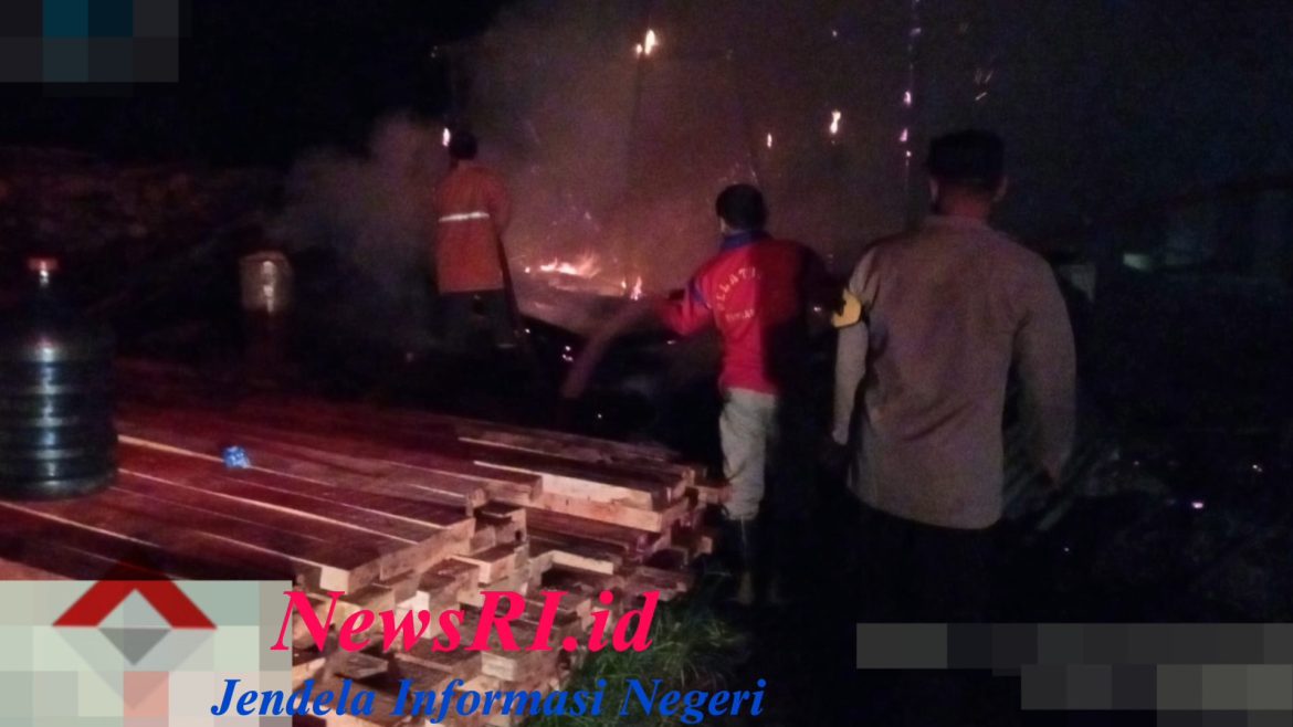 Depot Kayu di Desa Pedawang Pekalongan Terbakar, Penyebab Diduga dari Sampah yang terbakar Di Samping Depot