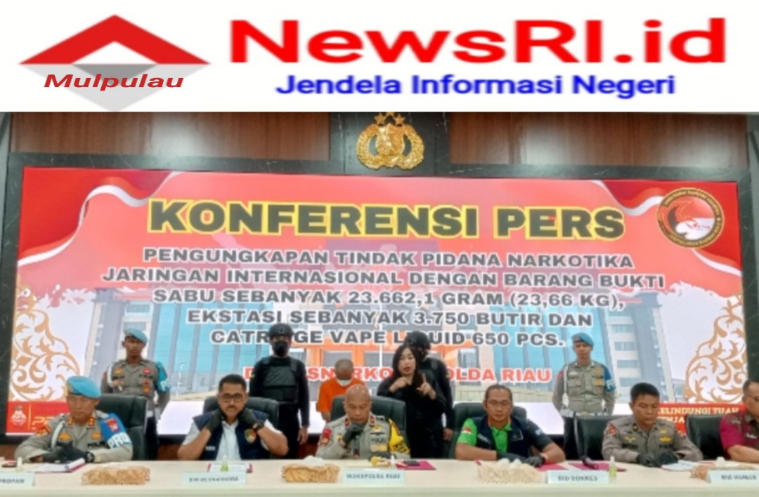 Polda Riau Gagalkan Peredaran Narkoba Internasional, Sita 23,66 Kg Sabu, Ribuan Ekstasi, dan Vape Liquid Berbahaya