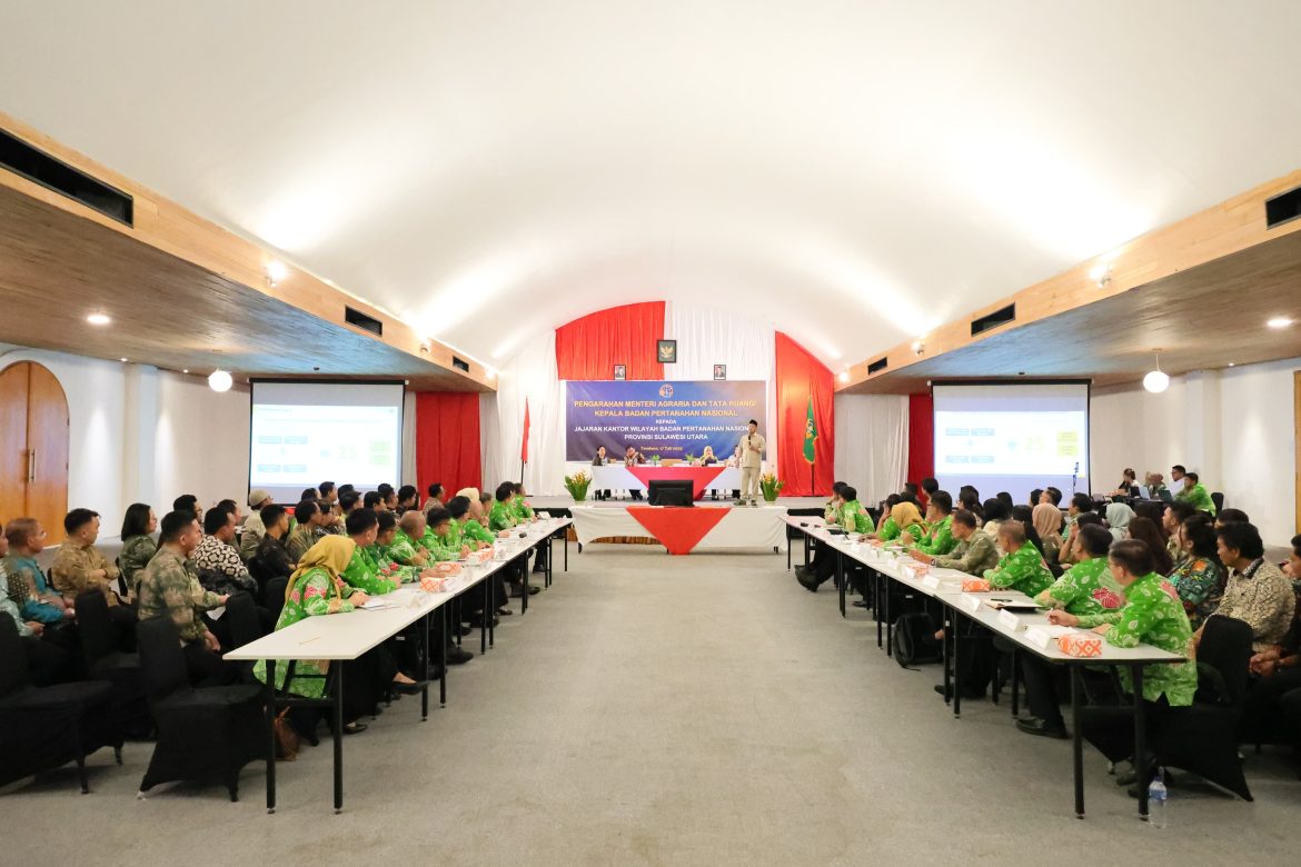 Hadapi Tiga Tantangan, Menteri Nusron Sampaikan Soal Penguatan Sistem dan SDM di Hadapan Jajaran Kanwil BPN Provinsi Sulut