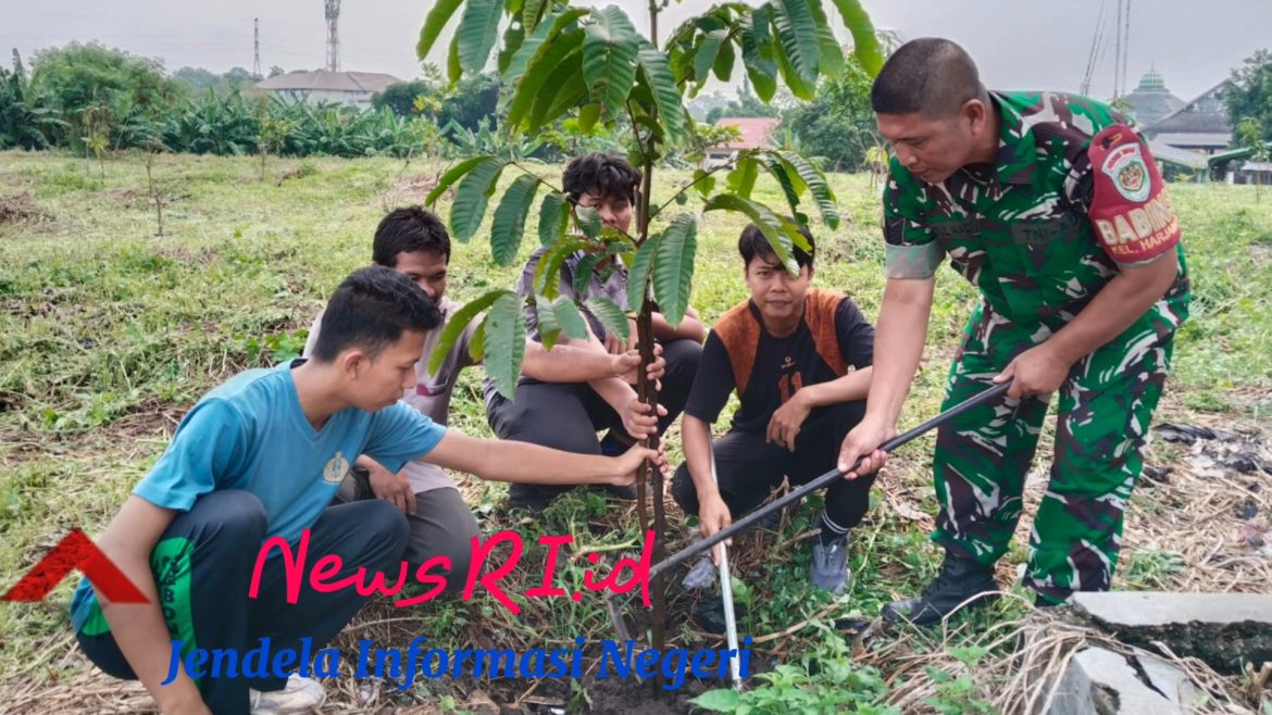Peduli Alam dan Lingkungan Hidup, Babinsa Bersama DLH Kota Cirebon Laksanakan Reboisasi
