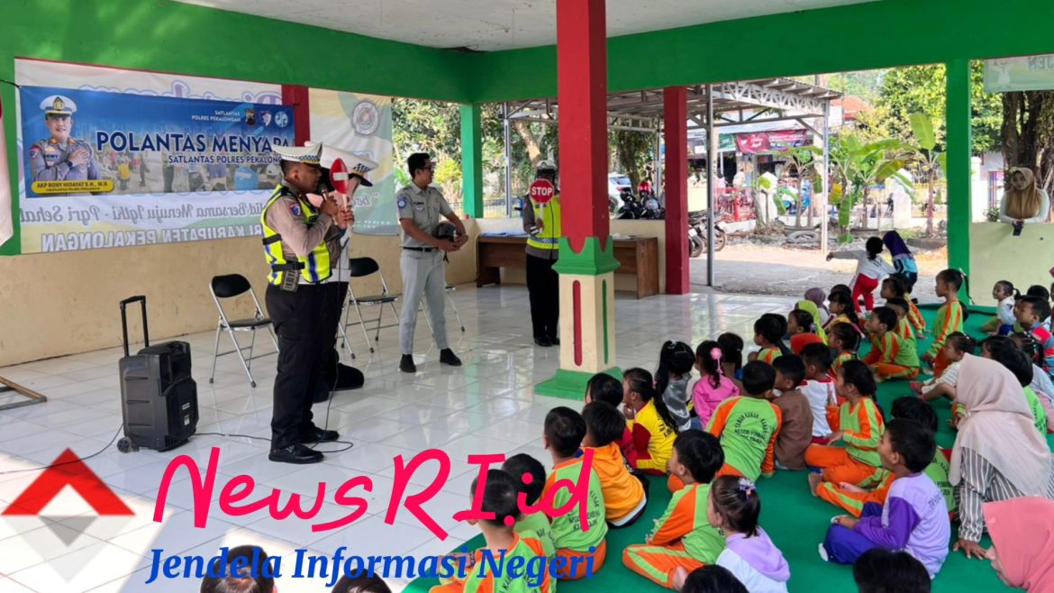 Polantas Pekalongan Ajak Siswa TK Jadi Duta Keselamatan Lalu Lintas di Hari Anak Nasional