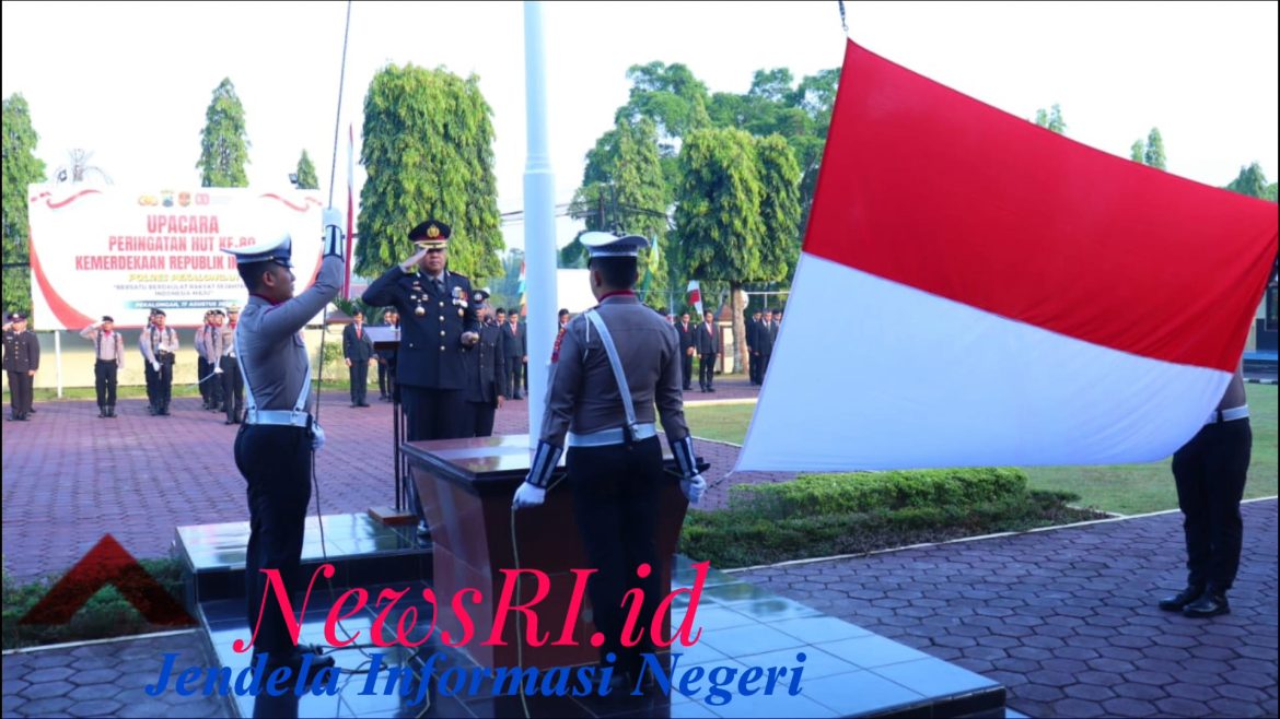 Kapolres Pekalongan Pimpin Upacara HUT Ke-80 Kemerdekaan RI di Mapolres